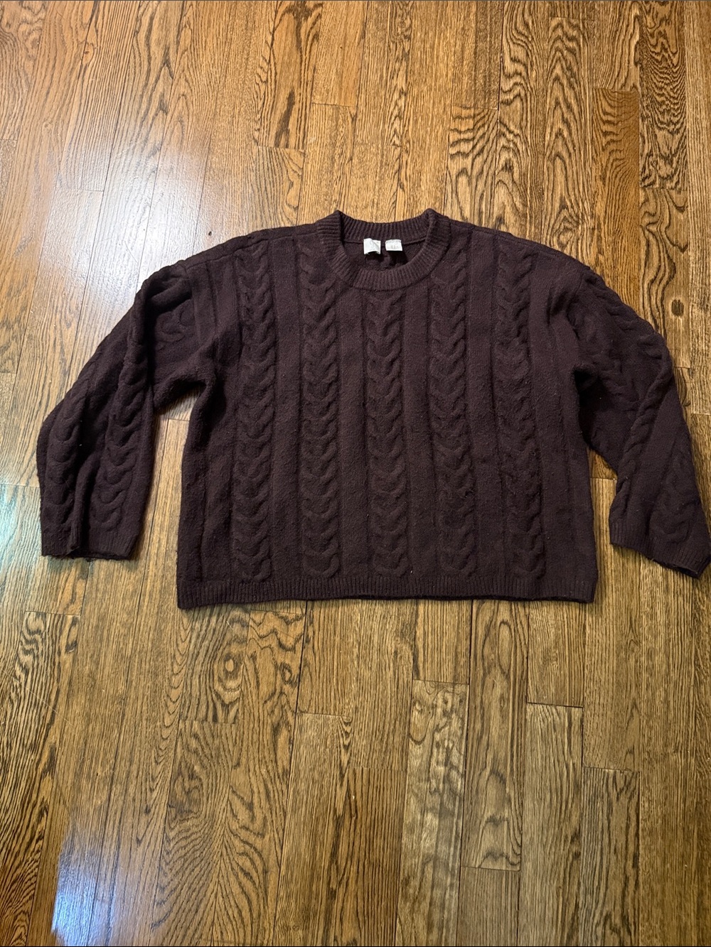 Joie Dark Chocolate Brown Cableknit Sweater Size XL